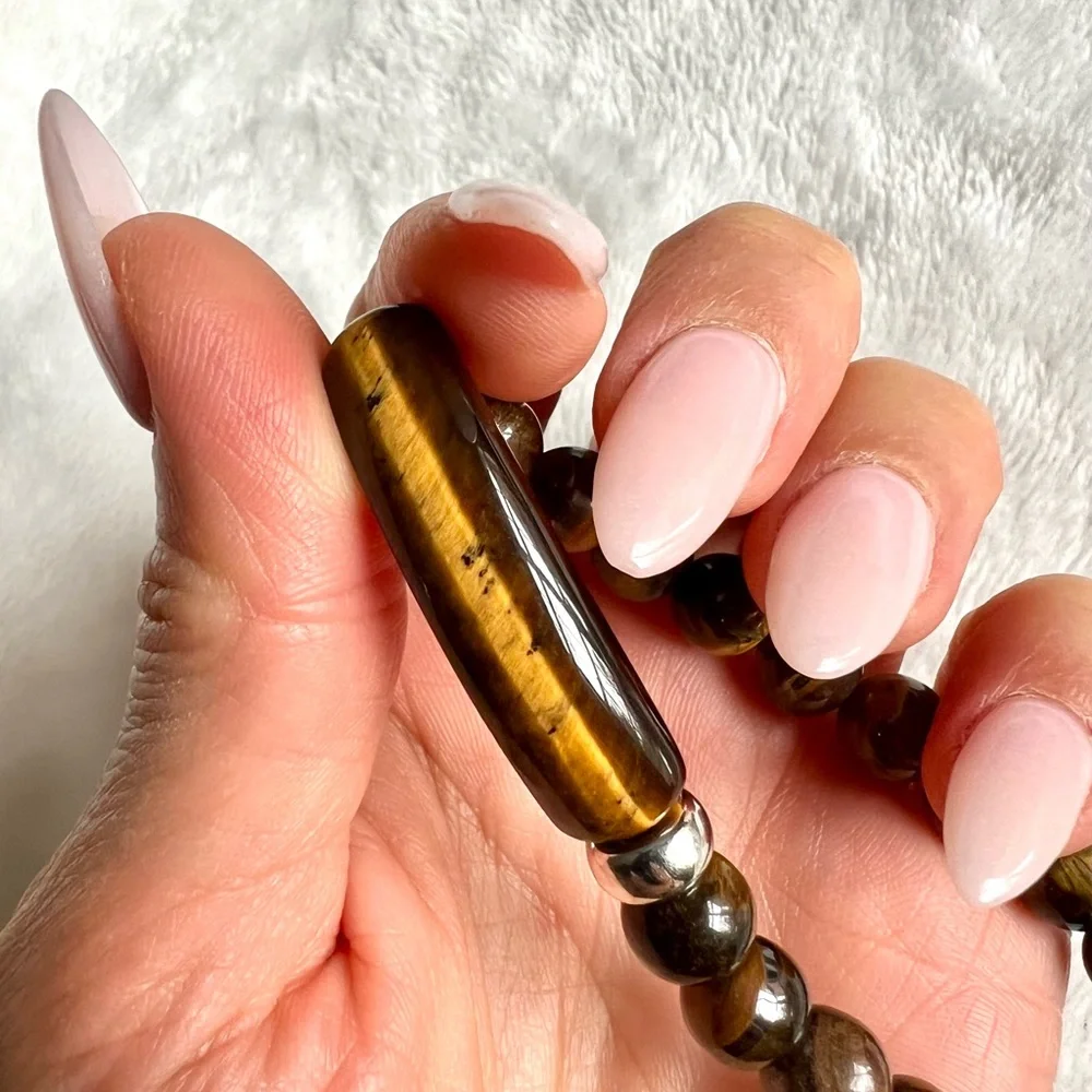 3 Bracelet Stack! Solar Chakra Tigers Eye Mala Style Set - Picture 6 of 16